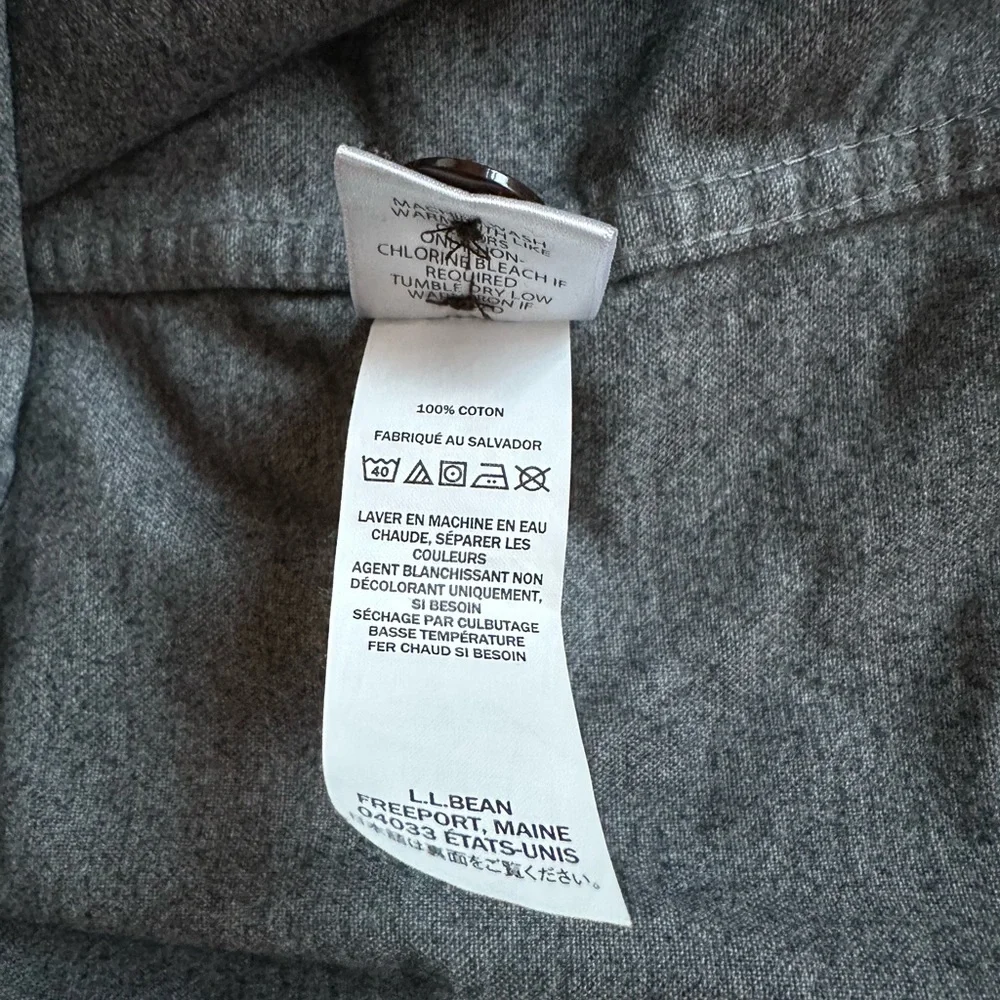Unworn / NWOT LL Bean Men’s slim fit Chamois Shirt Medium Tall. Gray. - Picture 6 of 7
